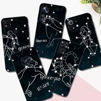 Черный чехол TPU для Xiaomi mi 11i 5G Redmi Note 11 11S Pro PLUS 4G 5G Чехол со знаком зодиака RedmiNote11Pro CN