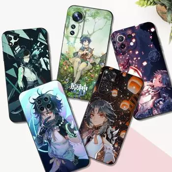 Черный чехол TPU для Xiaomi mi 12 lite pro SX 11lite NE 11i 11T Pro Redmi 10 10A 10C 4G 5G impact Xiao Genshin xiaomi mi 11i global