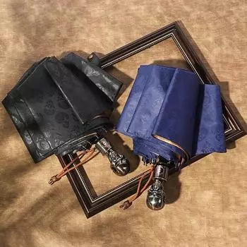 Черный череп дьявола автоматический зонт дождь женский 3-х складной анти-УФ солнцезащитный мужской зонт для мужчин деловой ветрозащитный дорожный зонт