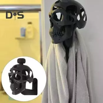 Черный череп, держатель для шлема, жуткий 3D череп, фигурка из смолы, украшение на Хэллоуин, мотоцикл, велосипед, спортивный шлем, подставка для хранения, стойка, вешалка чёрный