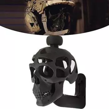 Черный череп шлем держатель дисплея жуткий 3D череп смоляная фигурка украшение на Хэллоуин