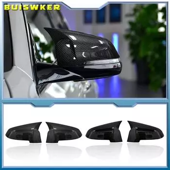 Черный цвет углеродного волокна, крышки бокового зеркала заднего вида для BMW 5, 6, 7 серии F10 F11 F18 F07 F12 F13 F06 F01 F02 LCI