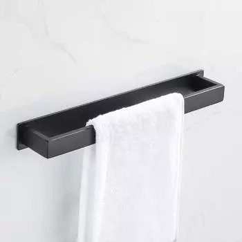 Черный держатель для полотенец из нержавеющей стали, настенная полка для полотенец для душа, кухонная вешалка для полотенец, самоклеящаяся вешалка для полотенец в ванной