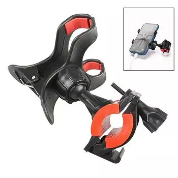 Черный держатель для смартфонов, универсальная подставка для микрофона, держатель для телефона на велосипеде для смартфонов с микрофоном чёрный