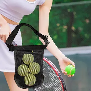 Черный держатель для теннисных мячей Golf Fanny Pack, сумка на пояс, держатель аксессуаров, сетчатая сумка для хранения L
