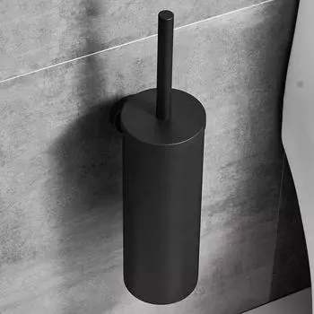 Черный держатель для туалетной щетки в стену для ванной комнаты, современный стиль, нержавеющая сталь 304, без мертвых щеток для уборки туалета чёрный