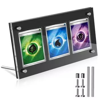 Черный дисплей HIMOMO для карт УФ с возможностью одновременной демонстрации 3 карт 35PT, 3-рядная винтовая подставка, корпус, 3-рядная винтовая защита, пьедестал,