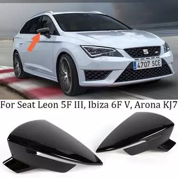 Черный для Seat Leon 5F MK3 ST Cupra 2013-Ibiza MK5 Arona 2017-2018, автомобильное боковое зеркало заднего вида, аксессуары Gloss Black