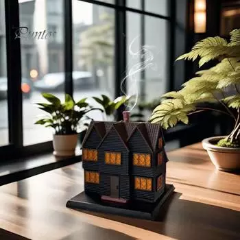 Черный дом курильница смола ведьма дом благовония конус палочка держатель Хэллоуин вечеринка настольное украшение орнамент чёрный