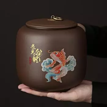 Черный домашний кухонный фиолетовый глиняный чайник для чая большой герметичный керамический чайник для хранения пуэра домашний чайник для чая черная банка для чая оптом