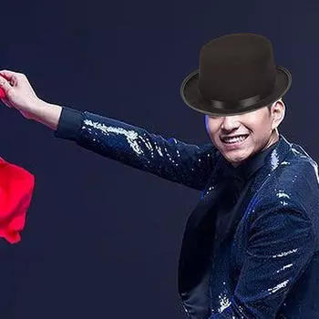 Черный фетровый цилиндр Церемониальный наряд в стиле фанки-джаз с атласной лентой для вечеринки 54cmx10cm