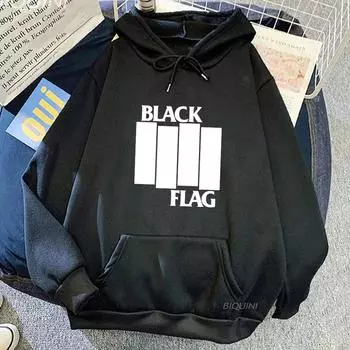 Черный флаг Band Print Clothing Punk Rock Style Street Sweatshirt Men/Women Casual Comfortable Pullovers Fall Fleece Hoodies S