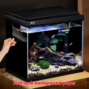 Черный фон для аквариума, обои, плакат для аквариума, декоративное стекло, пленка для защиты окон, непрозрачная черная пленка для окон, наклейка, УФ-барьер 30cmx1m