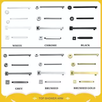 Черный G1/2 круглый/квадратный кронштейн для душа из нержавеющей стали для ванной комнаты, потолочный настенный кронштейн для душа, запасные части для смесителя