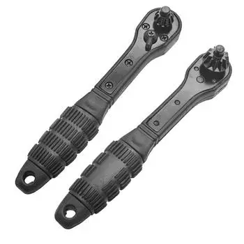 Черный гаечный ключ Spiny Wheel Wrench, гаечный ключ с двумя сверлами и чипами