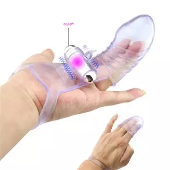 Черный гладкий силиконовый массажер для глубоких тканей с рукавами для пальцев, вибрирующий массажер