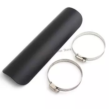 Черный глушитель мотоцикла, теплозащитный экран, защита пятки, крышка трубы, защита для Harley BMW, ретро, теплозащитный экран, тепловой лист