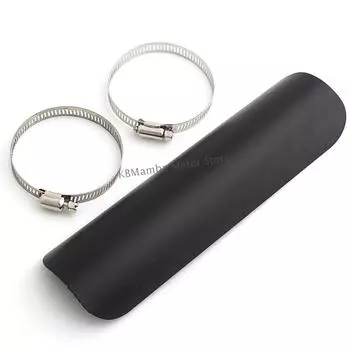 Черный глушитель мотоцикла, теплозащитный экран, защита пятки, крышка трубы, защита для Harley BMW, ретро, теплозащитный экран, тепловой лист