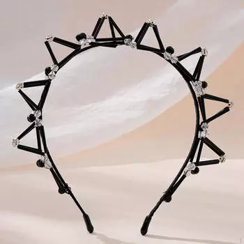 Черный головной убор, обруч для волос, ювелирные изделия, аксессуары для костюма, женский головной убор, повязка на голову богини для