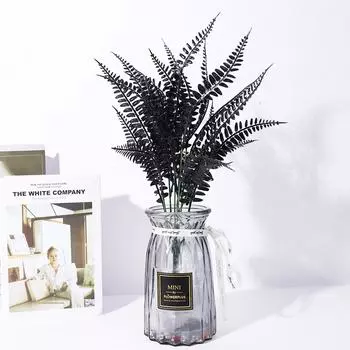 Черное украшение для моделирования растений на Хэллоуин 7-prong eucalyptus