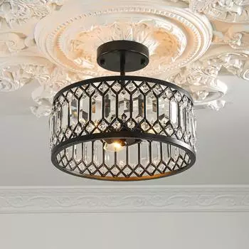 Черный хрустальный потолочный светильник Современный и минималистичный светильник для прихожей золотой