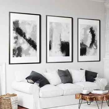 Черный исламский нейтральный абстрактный современный плакат настенное искусство холст картины принты картина гостиная интерьер украшение дома декор 21x30cm No Framed
