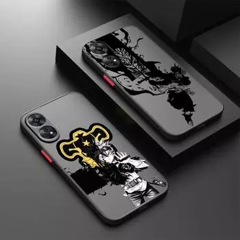 Черный клевер аниме крутой для OPPO Reno 8T 8 7 6 5 ZF SE Pro Plus Lite TPU противоударный матовый полупрозрачный чехол для телефона Reno 6 Pro Plus 5G