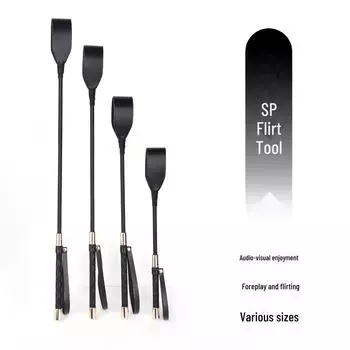 Черный кнут Инструмент для флирта и наказания для пар - Реквизит для взрослых SM