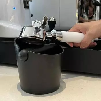 Черный кофейный контейнер Knock Box Espresso Dump для кофейной гущи со съемным Knock Bar и нескользящим основанием Barista Grind Waste Bin