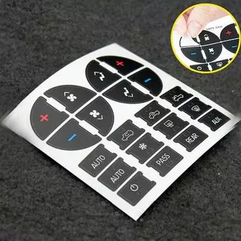 Черный комплект для ремонта кнопки AC на приборной панели, виниловая наклейка для 07-14 Chevy Silverado GMC Sierra