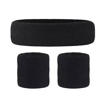 Черный комплект повязок на голову, спортивный комплект повязок на голову для мужчин и женщин, бег