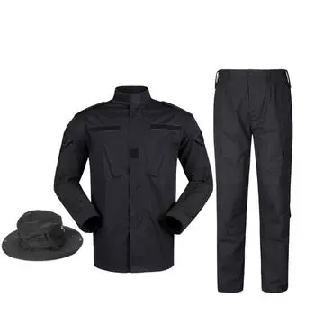 Черный костюм из рибстопа, блузка, брюки, комплект спецодежды, униформа безопасности с ведром XS