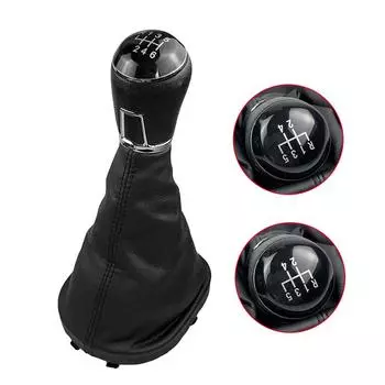 Черный кожаный чехол для багажника с 5/6 скоростями, ручка переключения передач для Volkswagen VW Caddy 2 II MK2 Touran 2004-2009