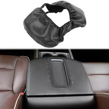 Черный кожаный чехол на центральную консоль для подлокотника, подходит для Chevy Silverado GMC Sierra 2014-2017 чёрный