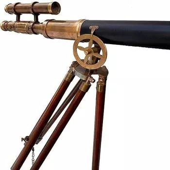 Черный кожаный морской телескоп Nautica Antique Double Barrel Designer Telescope