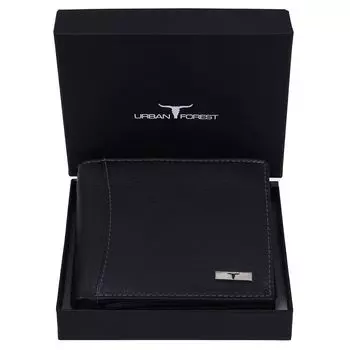 Черный кожаный мужской кошелек Oliver, 6 слотов для карт