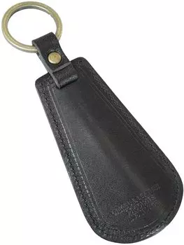 Черный кожаный рожок для обуви Tochigi, мобильный брелок для обуви, салазки для обуви, короткий шпатель для обуви, шпатель для обуви, маленький мини-лопатка из нержавеющей стали, металл чёрный