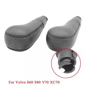Черный кожаный шарик для ручки переключения передач для Volvo S60 S80 V70 XC70, рычаг переключения передач, ручка, аксессуары для стайлинга автомобилей