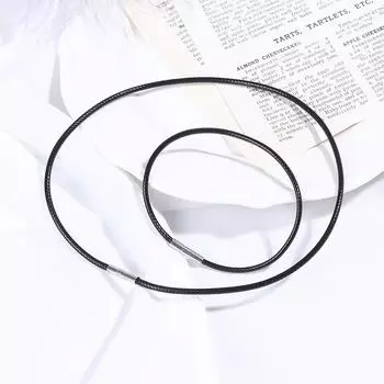 Черный кожаный шнур 3 мм, кружевная цепочка из восковой веревки с поворотной пряжкой из нержавеющей стали 65CM