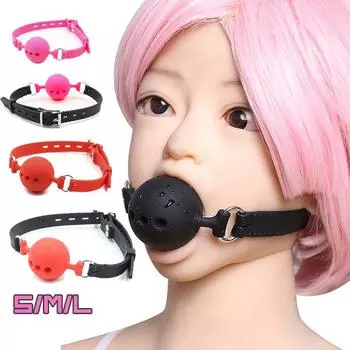 Черный/красный/розовый PU пояс силиконовые шарики 3.5/4.5/5 см SM секс игрушки рвота слюни пары бондаж игры товары для взрослых S