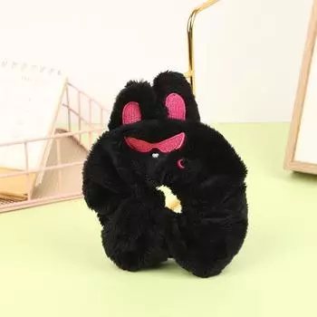 Черный кролик брелок 13 см мультфильм милый плюшевый ободок для волос черный длинный кулон сумка аксессуары брелок Kpop Idols San Fans подарок as the picture
