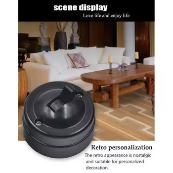 Черный круглый одинарный настенный переключатель в старом стиле, перевернутая пластина, винтажный прикроватный тумблер, панель 1A250V чёрный