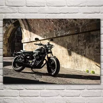 Черный крутой мотоцикл картина маслом холст искусство холст плакат детская комната домашний декор локомотив живопись ретро плакат настенная художественная роспись 21cm30cm NoFrame