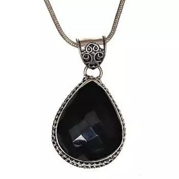 Черный кулон из серебра с подвеской из драгоценных камней, ручная работа, День святого Валентина, золото