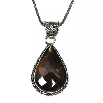 Черный кулон из серебра с подвеской из драгоценных камней, ручная работа, День святого Валентина, золото