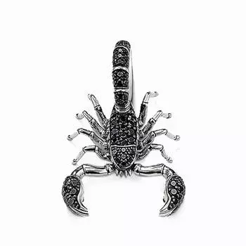 Черный кулон в виде скорпиона, подходит для ожерелья в европейском стиле, повстанческая мода, хорошие украшения для мужчин и женщин, бижутерия, подарок из стерлингового серебра 925 пробы