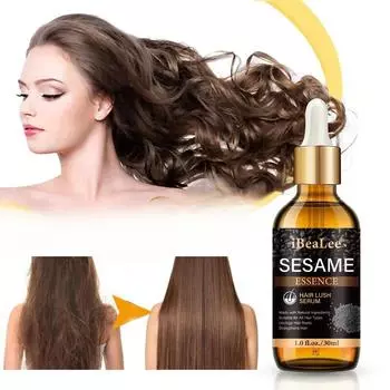 Черный кунжутный сок для роста волос, укрепление корней волос, увлажнение, восстановление, улучшение против выпадения волос, укрепление и утолщение эфирное масло для волос 30ml