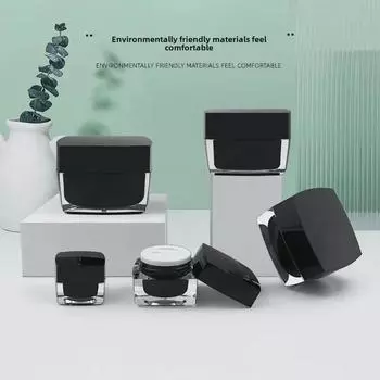 [Черный квадратный флакон] Роскошная акриловая банка для крема, косметическая упаковка 5g10g15g30g50g