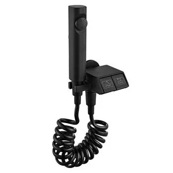 Черный латунный распылитель для туалета, аксессуары для ванной, биде, туалета, распылитель Shattaf, ручной распылитель для душа, пистолет-распылитель с двумя функциями as the picture белый