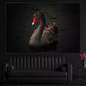 Черный лебедь Холст Искусство Плакат Лебедь Современная Картина Печать Настенное Искусство Эстетика Холст Картина Гостиная Домашнее Украшение Cuadros 21x30cm No Framed